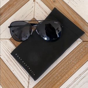 Quay High Key Black Aviator Sunglasses